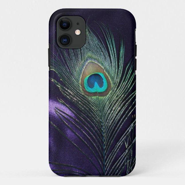 Awesome Purple Peacock Feather Case-Mate iPhone Case (Back)