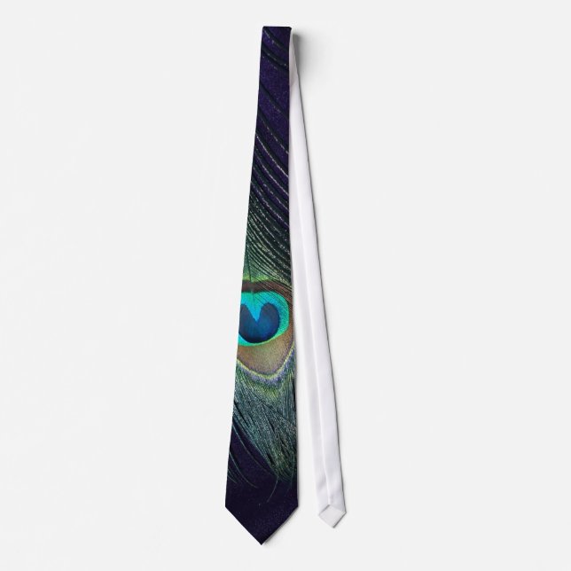 Awesome Purple Peacock Feather Tie (Front)
