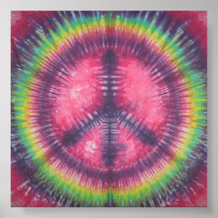 Awesome Purple Tie Dye Peace Sign Canvas