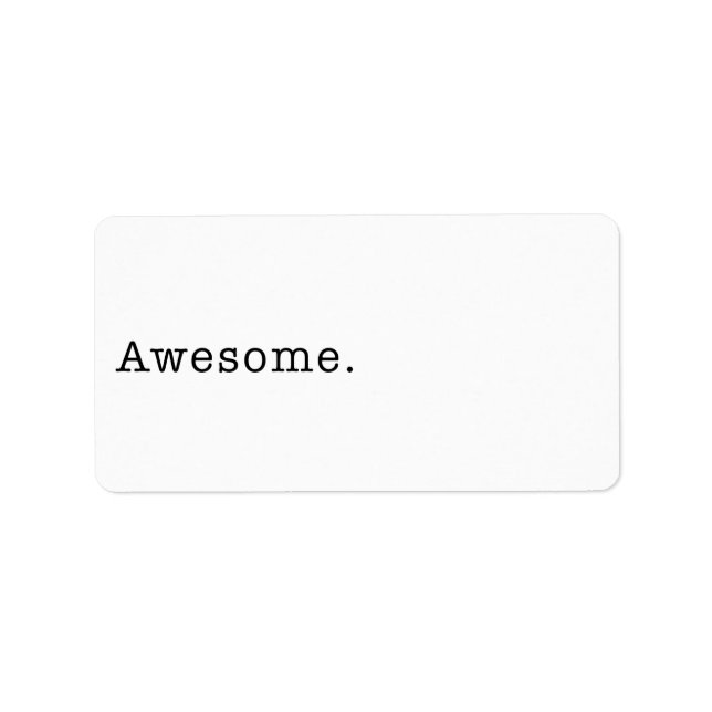 Awesome Quote Template Blank in Black and White Label (Front)
