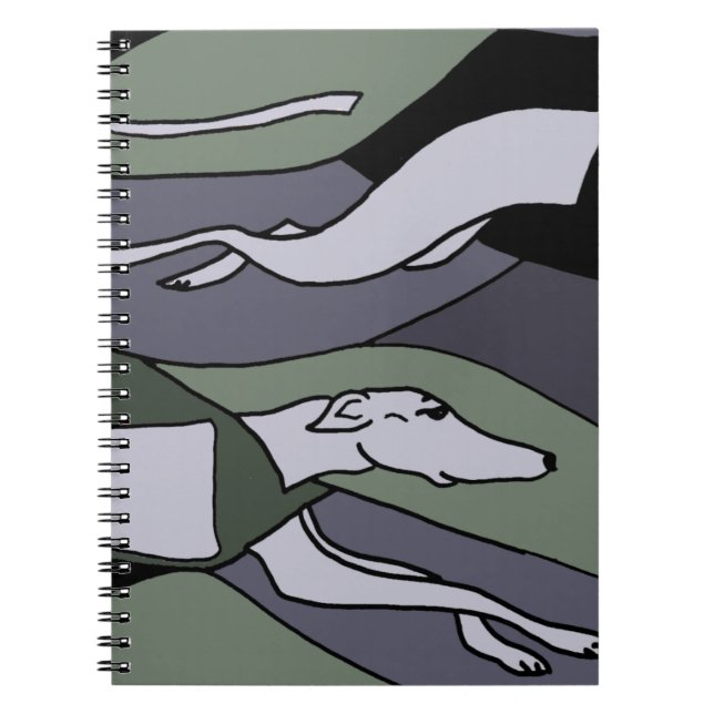 Awesome Racing Greyhound Abstract Art Notebook (Front)