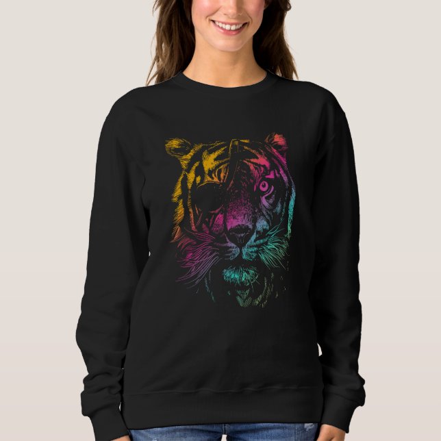 Awesome realistic hand drawn TIGER WITH EYEPATCH Sweatshirt (Front)