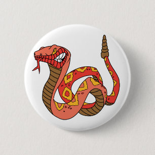 Awesome Red Rattlesnake 6 Cm Round Badge