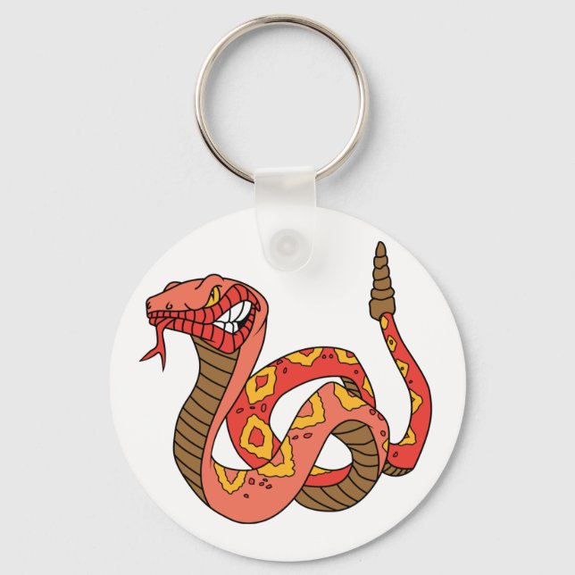 Awesome Red Rattlesnake Key Ring (Front)