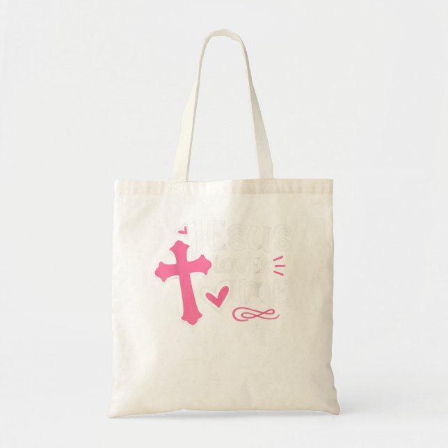 Awesome Religious Jesus's Love Jesus Loves Me Chri Tote Bag (Front)