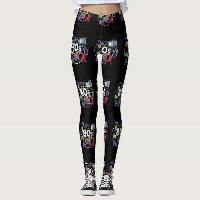 Awesome Retro 80s Throwback Leggings (Front)