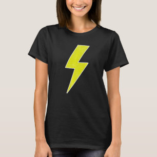 Awesome Retro Distressed YELLOW & WHITE Lightning T-Shirt