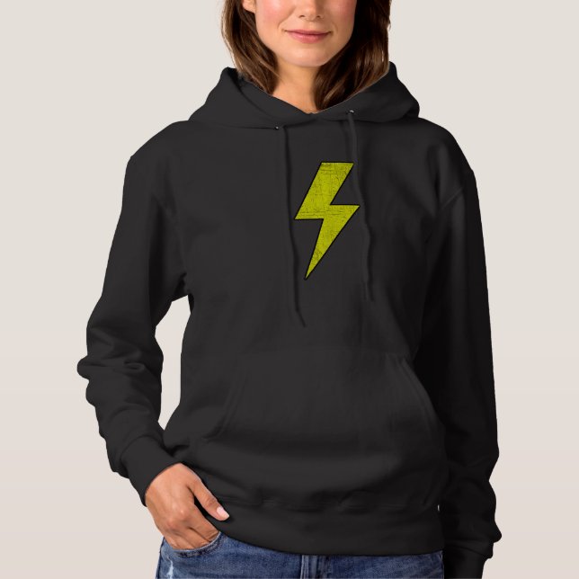 Awesome Retro Front & Back BLACK & YELLOW Lightnin Hoodie (Front)