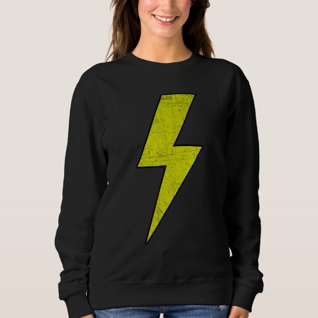 Awesome Retro Front & Back BLACK & YELLOW Lightnin Sweatshirt (Front)