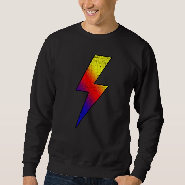 Awesome Retro Front & Back COLD BLACK FIRE Lightni Sweatshirt (Front)