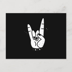 Awesome Rock And Roll Hand Sign Distressed Graphic Holiday Postcard