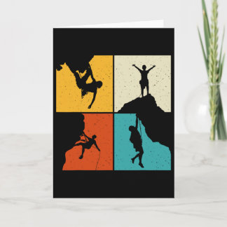 Awesome Rock Climbing Retro Mountain Climber Hiker Card