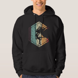Awesome Rock Climbing Retro Mountain Climber Hiker Hoodie