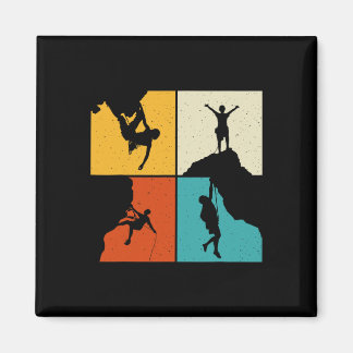 Awesome Rock Climbing Retro Mountain Climber Hiker Magnet