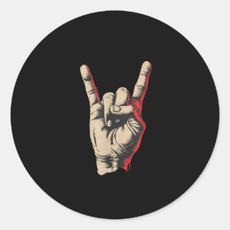 Awesome Rockn Roll Sign Costume for Boys and Girls Classic Round Sticker
