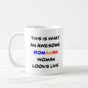 awesome romanian woman coffee mug