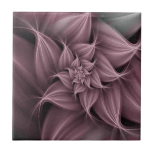 Awesome Rose Flower Fractal Ceramic Tile