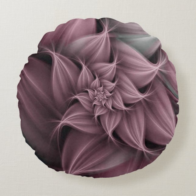 Awesome Rose Flower Fractal  Round Cushion (Front)