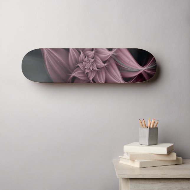 Awesome Rose Flower Fractal  Skateboard (Wall Art (Horz))