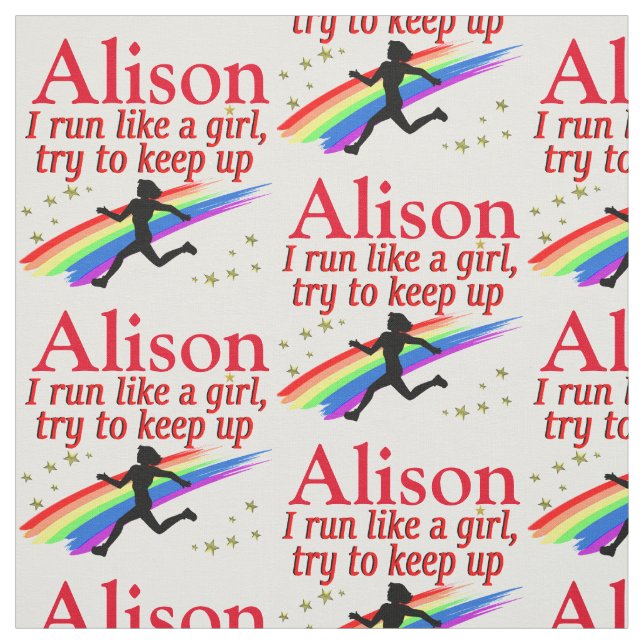 AWESOME RUN LIKE A GIRL PERSONALIZED FABRIC (Swatch)