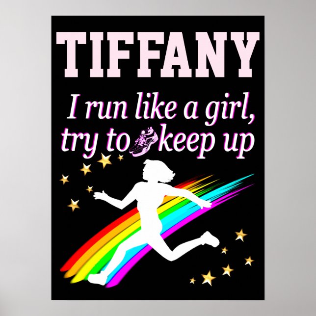 AWESOME RUN LIKE A GIRL PERSONALIZED POSTER (Front)
