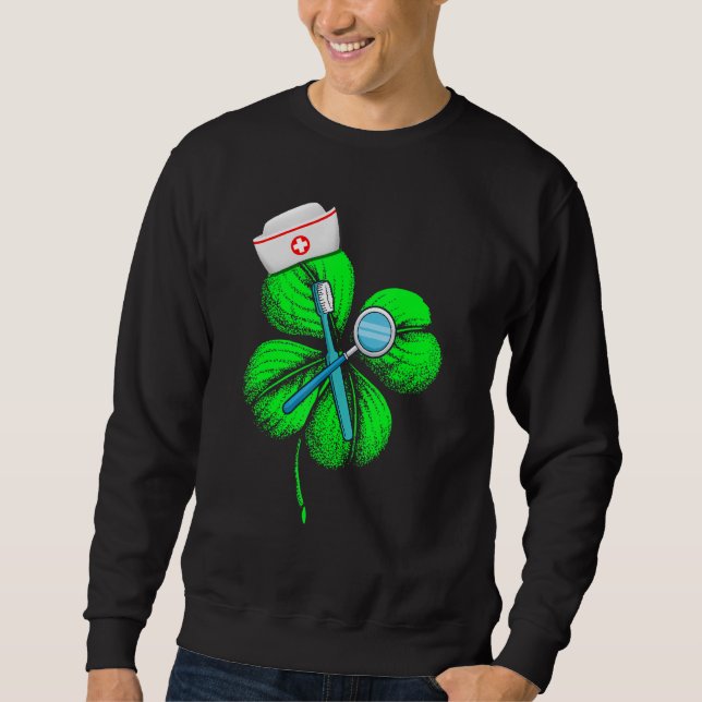 Awesome Saint Patrick S Day Dentist Shamrock Hat I Sweatshirt (Front)