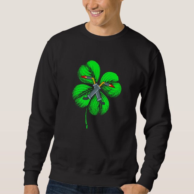 Awesome Saint Patrick S Day Welder Shamrock Hat Ir Sweatshirt (Front)