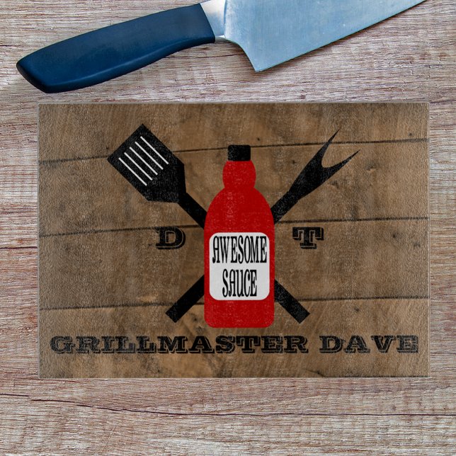 Awesome Sauce Barn Wood Look Personalised  Cutting Board (Creator Uploaded)