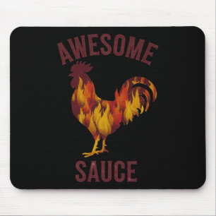 Awesome Sauce Rooster Chicken Sauce Men Women Pet Mouse Pad