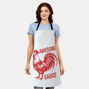 Awesome Sauce Rooster Funny Apron