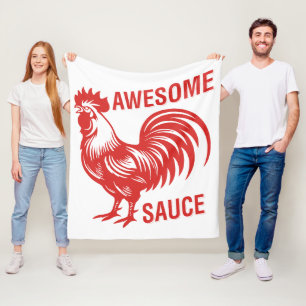 Awesome Sauce Rooster Funny Fleece Blanket