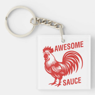 Awesome Sauce Rooster Funny Key Ring