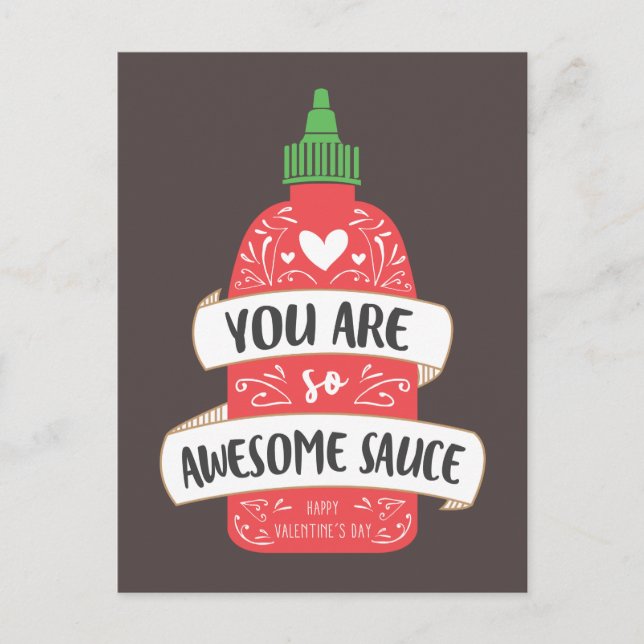 Awesome Sauce Valentine Postcard (Front)