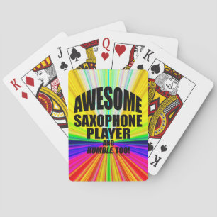 Awesome Saxophone Player Playing Cards