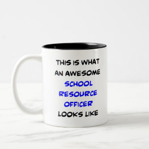 awesome school resource officer Two-Tone coffee mug