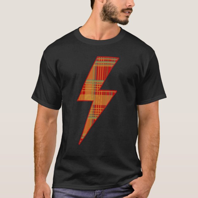 Awesome SCOTTISH TARTAN Lightning Bolt T-Shirt (Front)