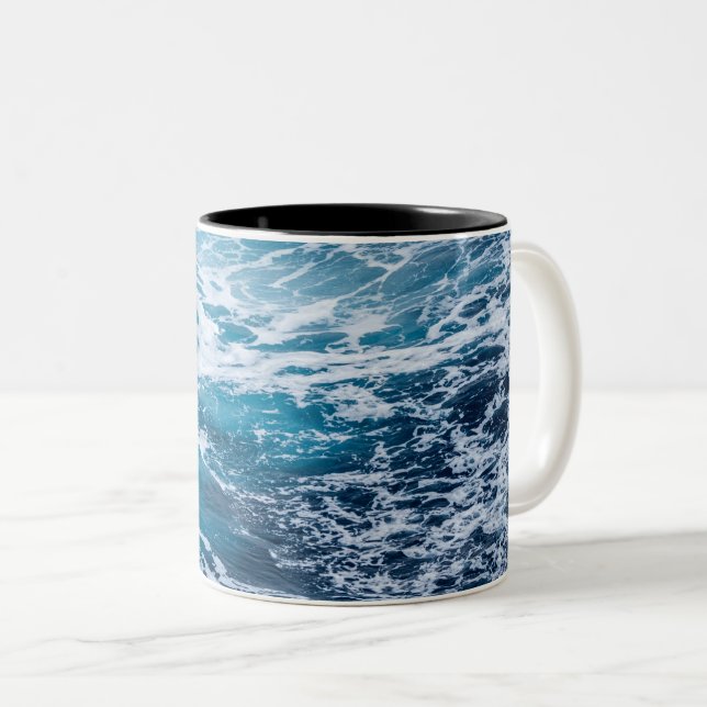 Awesome Sea Waves | Best gift for sea lovers Two-Tone Coffee Mug (Front Right)