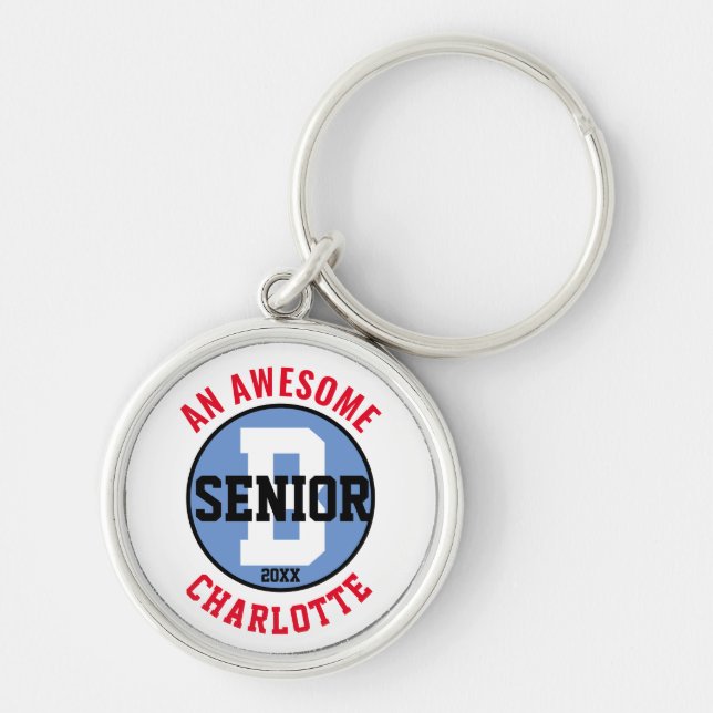 Awesome Senior Key Chain Red/Blue (Front)