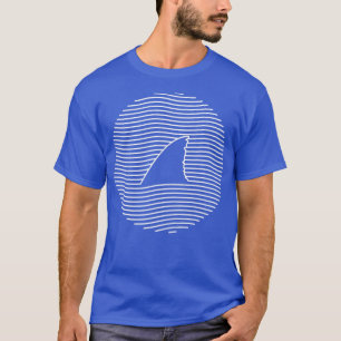 Awesome Shark Fin Line Art Shark Lover Pullover