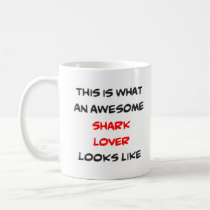 awesome shark lover coffee mug