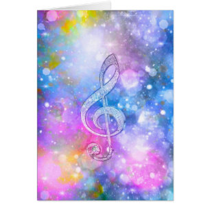 Awesome shining effects treble clef soft colours