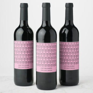 Awesome Silhouette Coconut Trees Mummy Wine Label