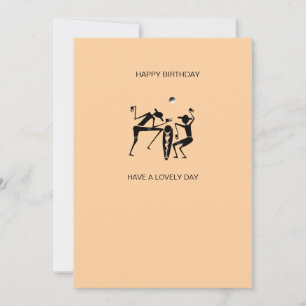 Awesome Silhouette Dancers Orange Birthday Card