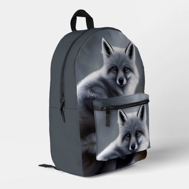 Awesome Silver Fox  Printed Backpack (Back Corner Left)