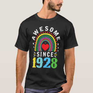 Awesome Since 1928 94th Birthday Rainbow Born In T-Shirt