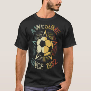 Awesome Since 1932 Soccer Birthday Retro Team Bday T-Shirt