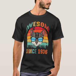 Awesome Since 1936 87th Birthday For Cat T-Shirt