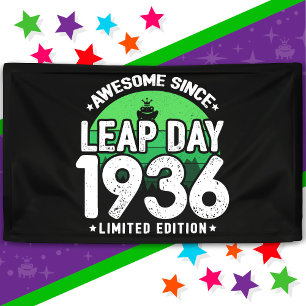 Awesome Since 1936 Leap Year Day Feb 29 Birthday Banner