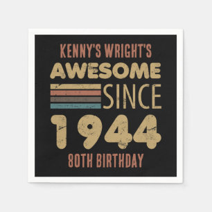 Awesome Since 1944 80th Birthday Napkin