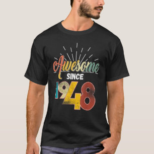 Awesome Since 1948 75th Birthday Rainbow Vintage 1 T-Shirt